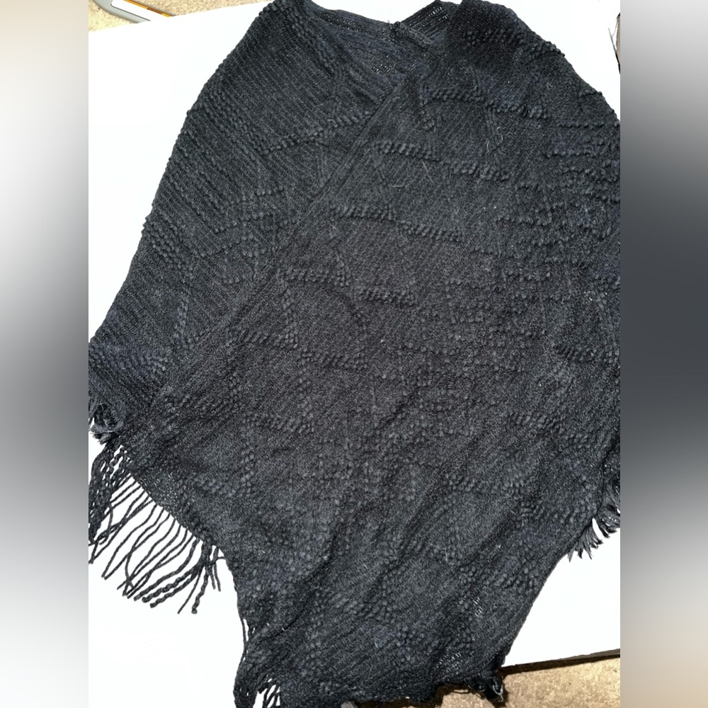 Black poncho. One size, never worn
